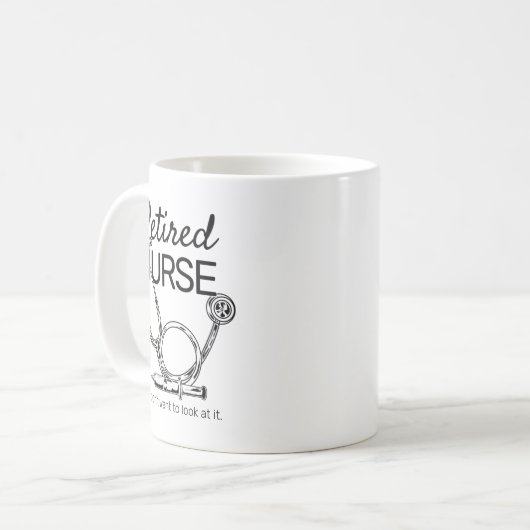 Mug Retired Nurse Funny Nursing Retirement  (Devant gauche)