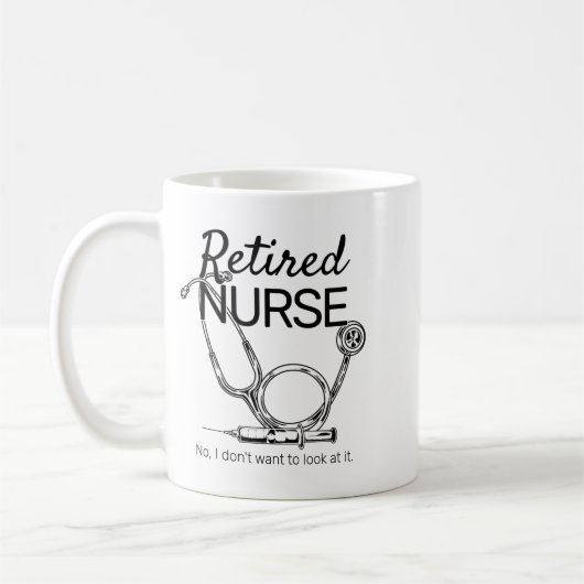 Mug Retired Nurse Funny Nursing Retirement  (Gauche)