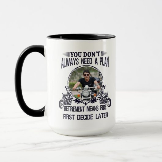 Mug Retirement Biker Dad Custom Picture (Gauche)