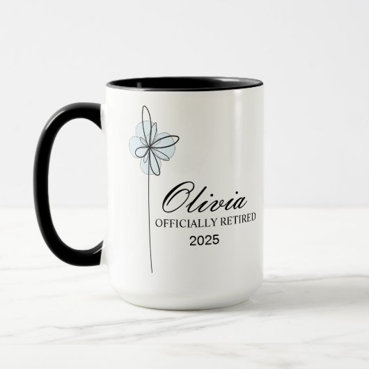 Mug Retirement Mug, Personalized Happy Retirement Cup, (Gauche)