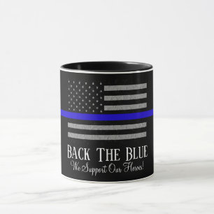 MUG RETOUR À LA BOUE DE POLICE DE SOUTIEN BLEU