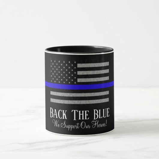 MUG RETOUR À LA BOUE DE POLICE DE SOUTIEN BLEU (Centre)