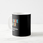 Mug Retour à l'école 5e année enseignant équipe Fun De (Devant gauche)
