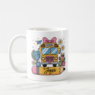 Mug Retour à l'école Coquette Nom personnalisé