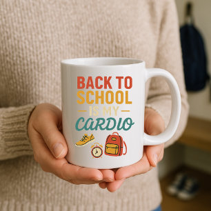 Mug Retour à l'école est ma musique cardio ; parents a
