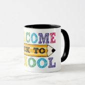 Mug Retour à l'école – Illustration de crayon (Devant droit)