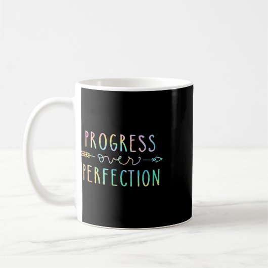 Mug Retour à l'école Progrès Plutôt que Perfection Mot (Gauche)