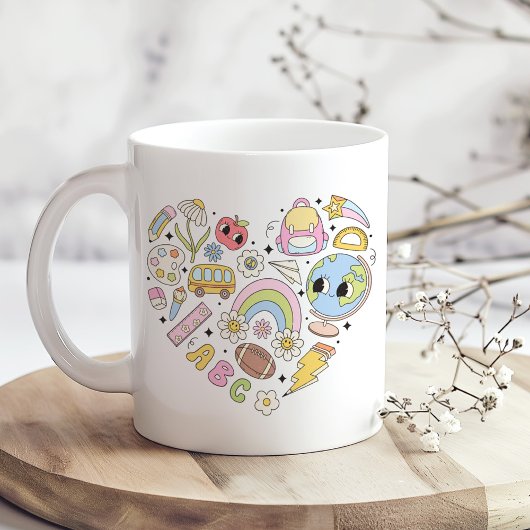 Mug Retour à l'école Super Coeur coloré