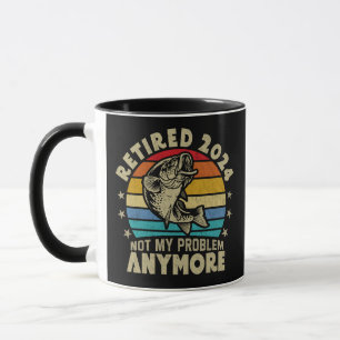 Mug Retraité 2024 Pas mon problème Plus drôle Pêche