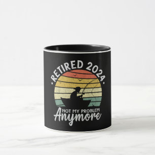 Mug Retraité 2024 Pas mon problème Plus drôle Pêche