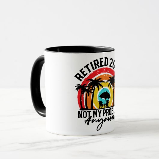 Mug Retraité 2024 Pas mon problème Plus Retraite (Devant gauche)