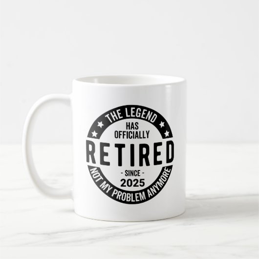 Mug Retraité 2025 Plus mon problème - Retraite (Gauche)