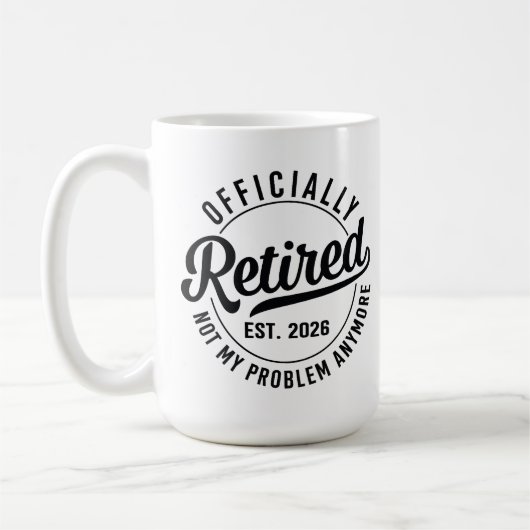 Mug Retraité 2026 plus mon problème retraite (Gauche)