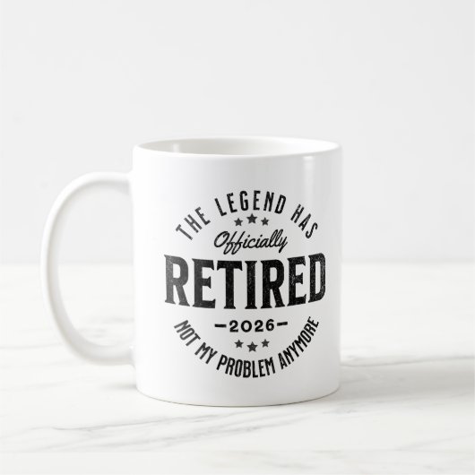Mug Retraité 2026 plus mon problème Vintage Rétro (Gauche)