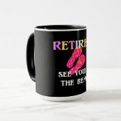 Mug Retraité...A la plage, flipflops colorés (Devant gauche)