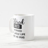 Mug Retraité Année personnalisée Date de travail Toute (Devant gauche)
