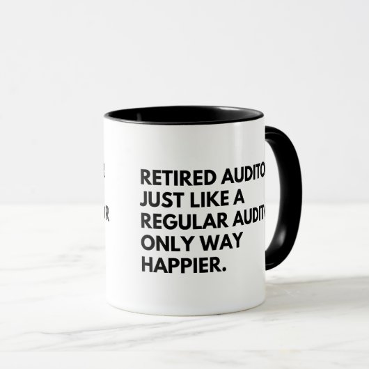Mug Retraité Auditeur Funny Retraite (Devant droit)