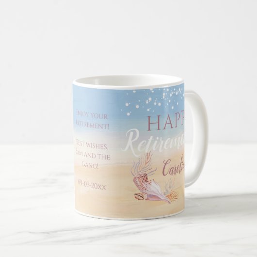 Mug Retraite Beach Coastal Seashell (Devant droit)
