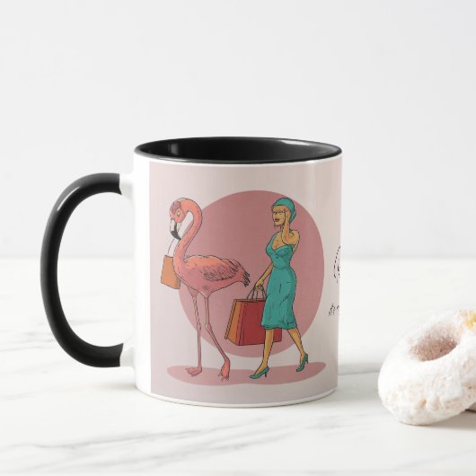 Mug Retraité C'est mon travail d'aller faire des achat (Avec donut)
