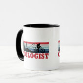 Mug Retraite de cyclisme drôle - Cycologue (Devant gauche)