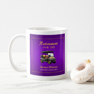 Mug Retraite Elégant thème de golf Panier Purple Gold