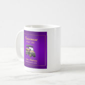 Mug Retraite Elégant thème de golf Panier Purple Gold (Devant gauche)