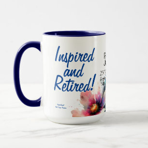 Mug Retraité Floral Happy Retraite Pink Personnaliser