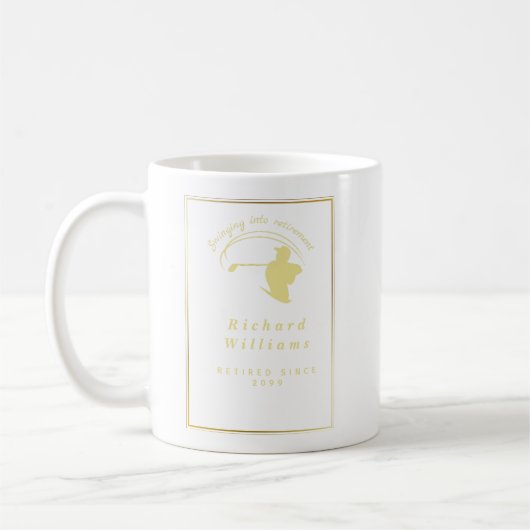Mug Retraite Golf Party Classic Green Golden Player (Gauche)