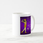 Mug Retraite Golf Party Classique Violet Golden Woman (Devant droit)