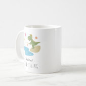 Mug Retraité Gone Fishing Cute Dinosaur Caricature (Devant gauche)