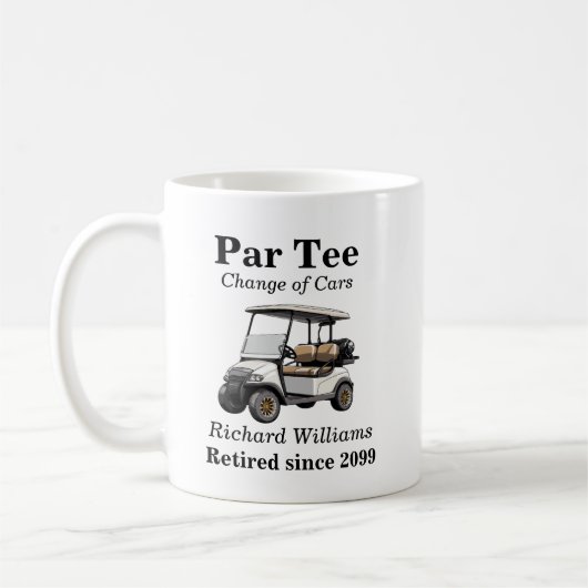 Mug Retraite Grey Golf Panier Par Tee Thème (Gauche)