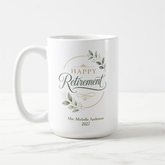 Mug Retraite Heureuse Personnalisée (Gauche)