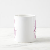 Mug Retraite | Monogramme Moderne Rose Initiale Collèg (Centre)