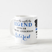 Mug Retraite policière Ligne Bleue Mince Personnalisée (Devant gauche)