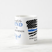 Mug Retraite policière Ligne Bleue Mince Personnalisée (Centre)