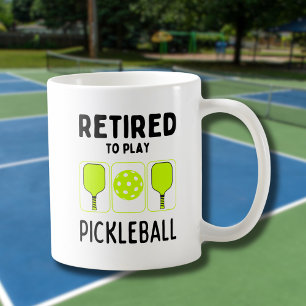 Mug Retraité pour jouer Pickleball Paddles et Ball