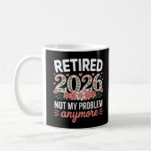 Mug Retraitée 2026 Plus Mon Problème Fleurs Femmes (Gauche)
