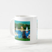 Mug Retrieur à revêtement plat 1 - Bateaux à voile (Devant gauche)