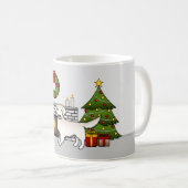 Mug Retriever Anglais Crème Or Dans Une Salle De Noël (Devant droit)