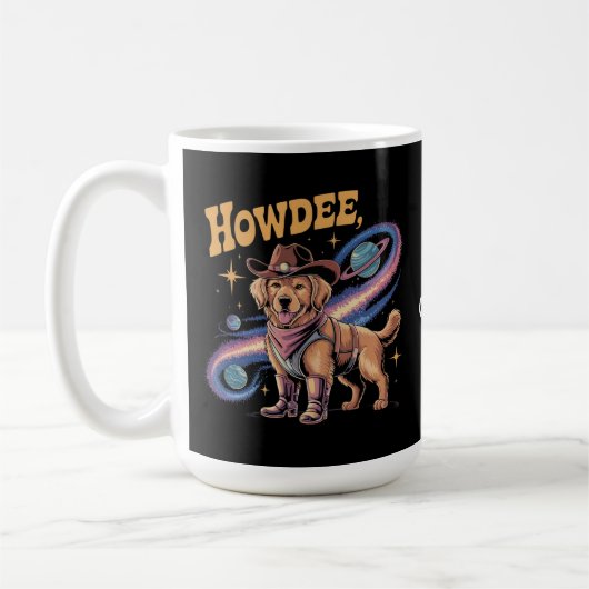 Mug Retriever doré occidental drôle de cow-boy de l'es (Gauche)