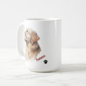Mug Retriever doré personnalisé Nom de l'animal de com (Devant gauche)