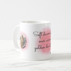 Mug Retriever doré Rose pastel Photo & Nom personnalis