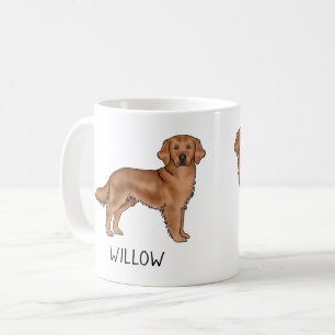 Mug Retriever doré rouge dessin animé Chien nom person