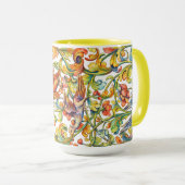 Mug Rétro 1696 Baroque Rococo Oiseaux Dans La Frise De (Devant droit)
