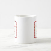 Mug Retro 1950s Wavy Edge Mariage rouge foncé (Centre)