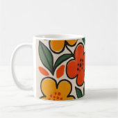 Mug Retro 1960s Style Floral Pattern (Gauche)