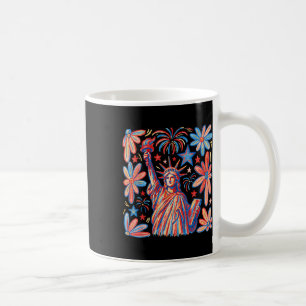 Mug Retro 4 Juillet Statue De Liberty America Fille Fe