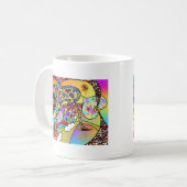 Mug Retro 60s Coeurs psychédéliques Paisley Cadeaux Vê (Devant gauche)