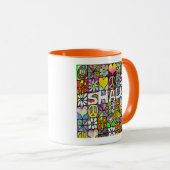 Mug Retro 60s Psychedelic Shalom LOVE (Devant droit)