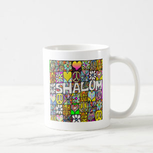 Mug Retro 60s Psychedelic Shalom LOVE